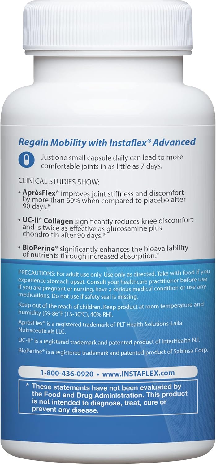 Instaflex Advanced Joint Support - Doctor Formulated Joint Relief Supplement, Featuring Collagen & 5 Other Joint Discomfort Fighting Ingredients