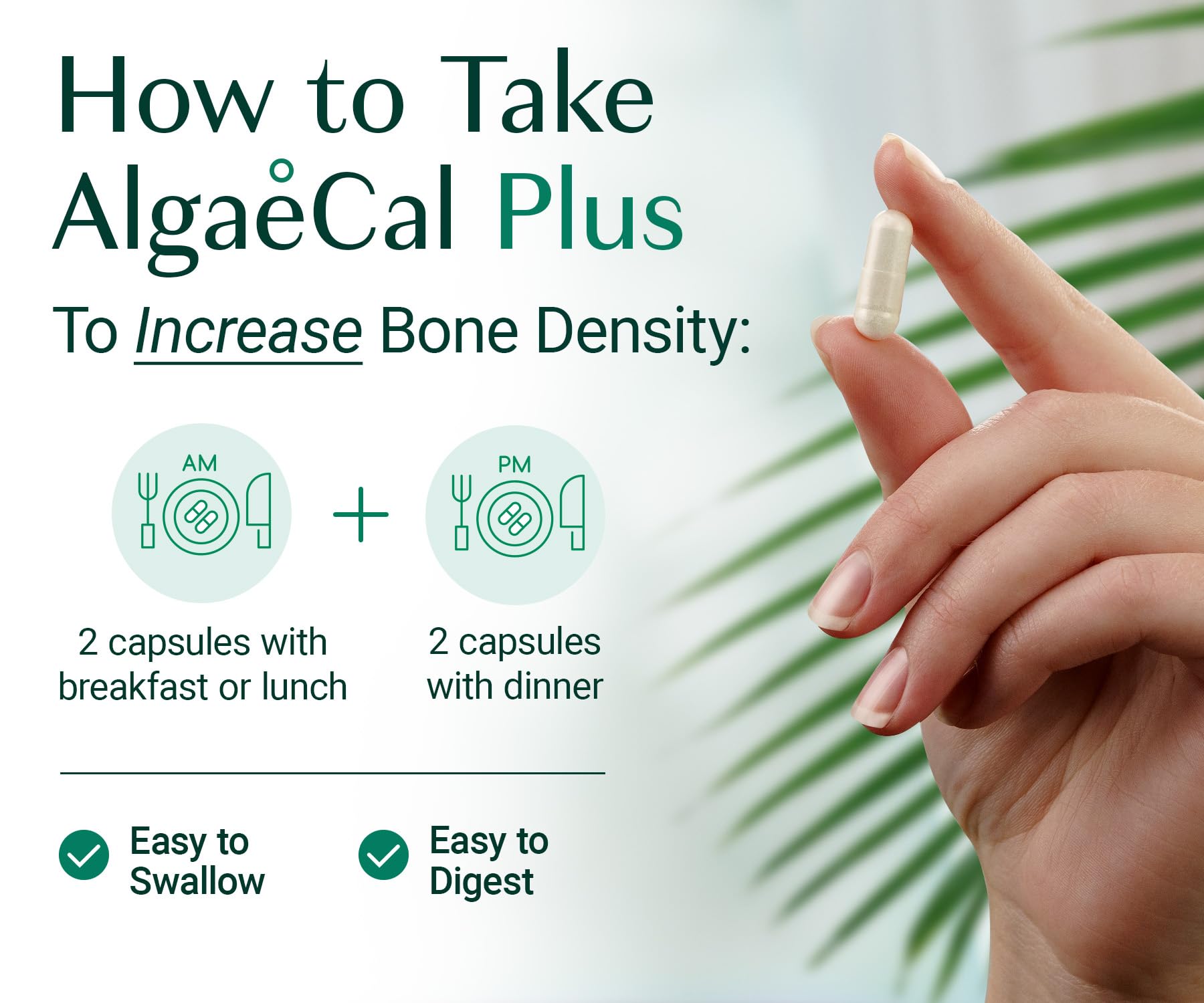 AlgaeCal®  Plus Organic Red Algae Calcium – Complete Bone Density Support with Vitamin K2 MK7, Vitamin D3, Magnesium & Essential Trace Minerals – 120 Vegetarian Capsules