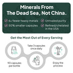 Organics Ocean Pure Magnesium Glycinate with Zinc - Maximum Strength Chelated Magnesium Supplement for Women and Men for Muscle Cramps and Sleep Support - 90 Capsule