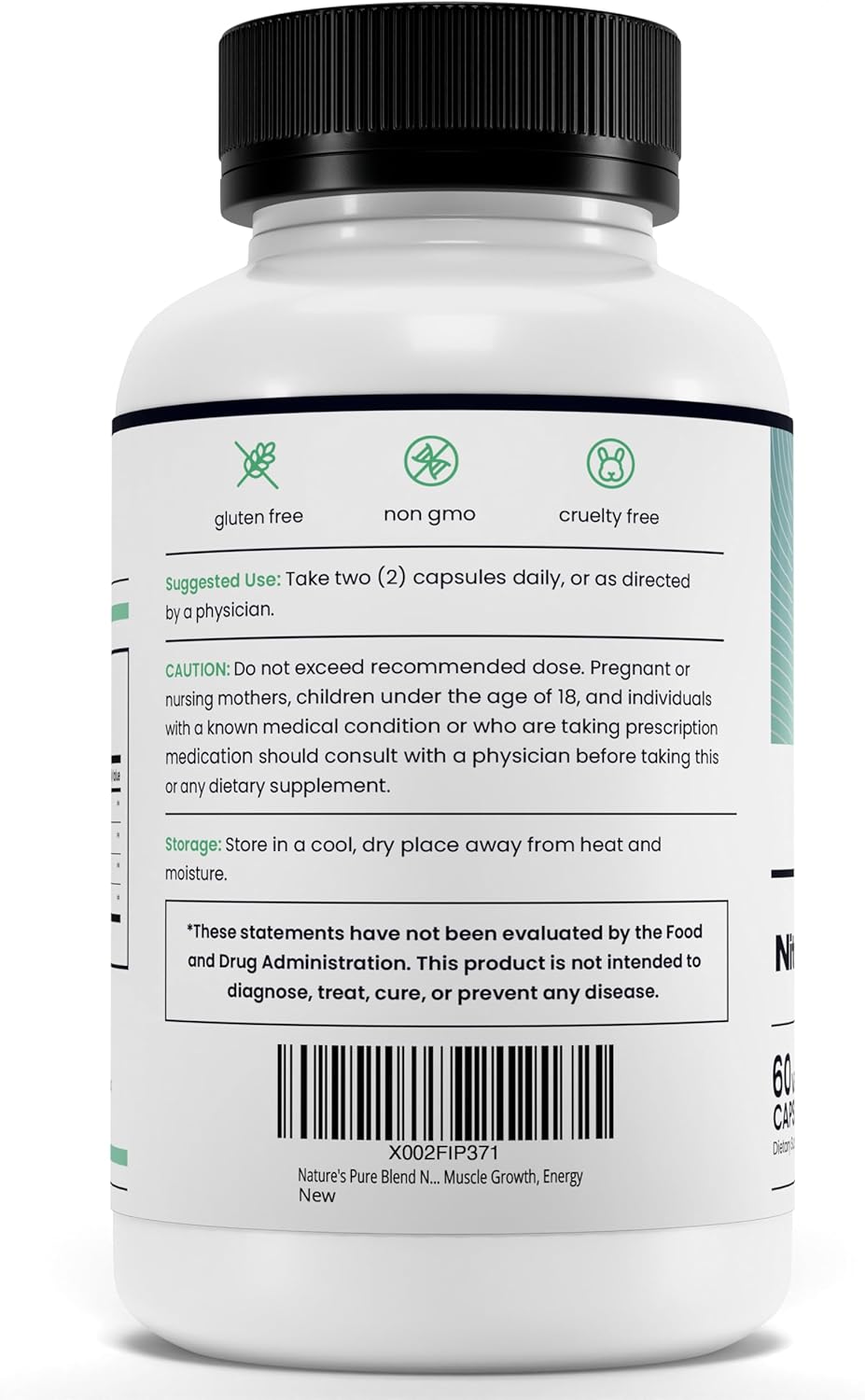 Nature's Pure Blend Nitric Oxide Supplements for Men – L-Arginine L-Citrulline – Heart Support & Flow Circulation Booster – 1500MG L Arginine and L Citrulline, Preworkout, Bodybuilding