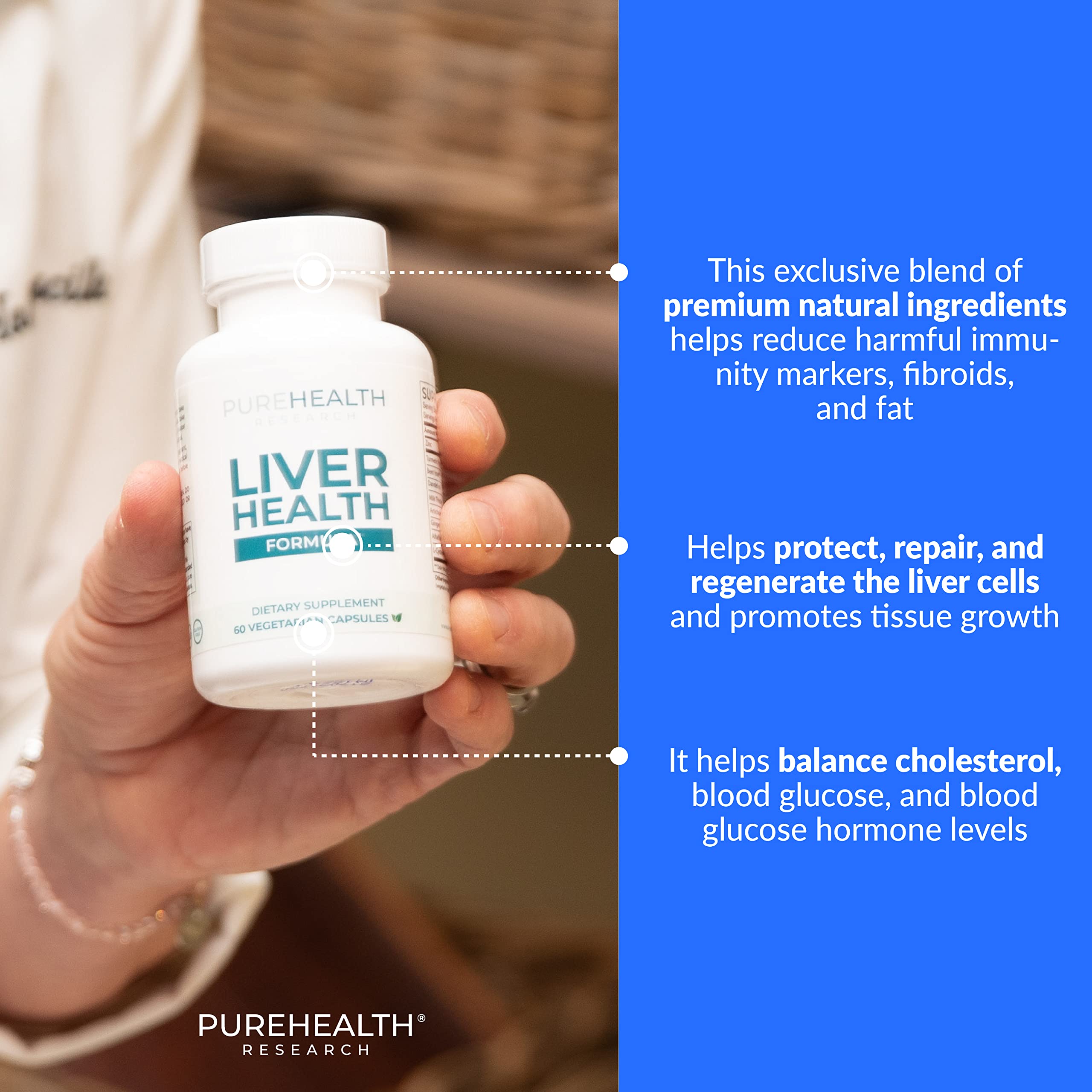 PUREHEALTH RESEARCH Liver Health Formula for Metabolism Support (60 Capsules)