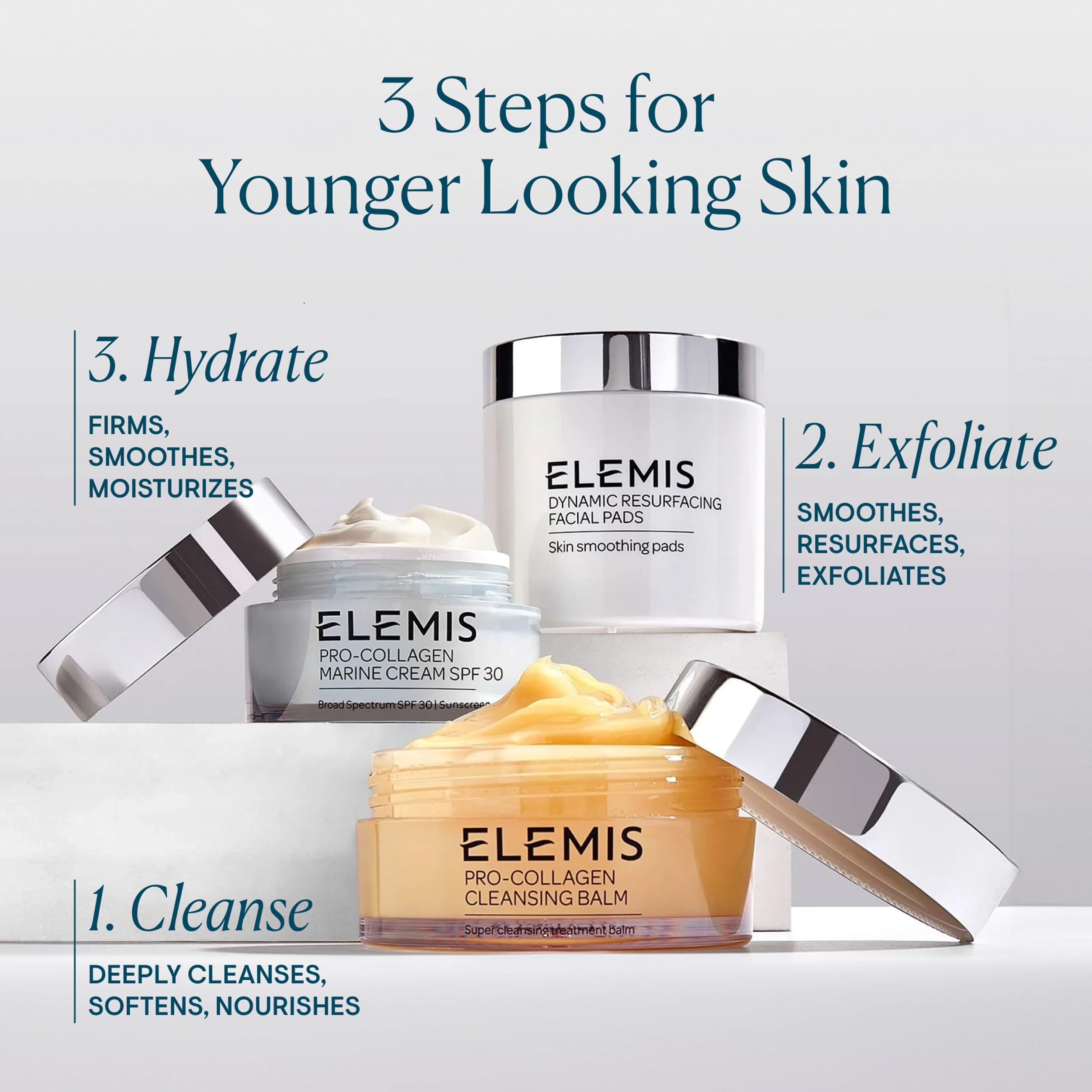 ELEMIS Pro-Collagen Marine Cream SPF 30, Lightweight Anti-Wrinkle Daily Facial Moisturizer 1.69oz