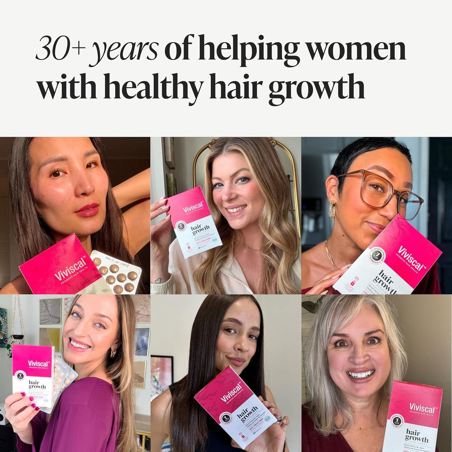 Viviscal Hair Growth Supplements for Women, Thicker Fuller Hair Support for Thinning Hair and Hair Loss, with Biotin and Marine Collagen, Drug-Free, 180 Tablets, 90-Day Supply