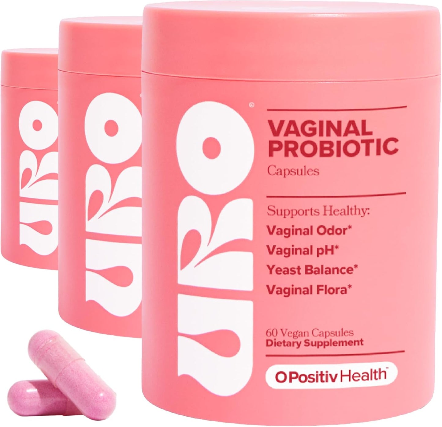 URO Women's Vaginal Probiotics for pH Balance – 60 Capsules with Prebiotics & Lactobacillus | Supports Odor Control, Feminine Health & Intimate Hygiene